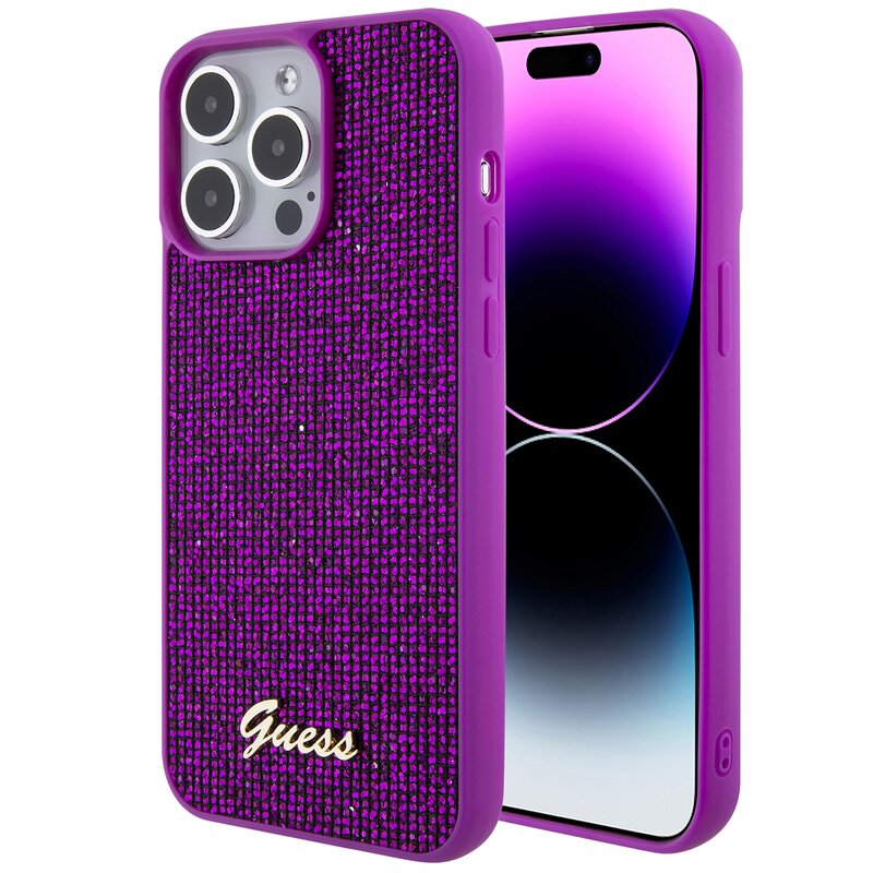 Etui GUESS Disco Metal Script do Apple iPhone 15 Pro Max Fuksja
