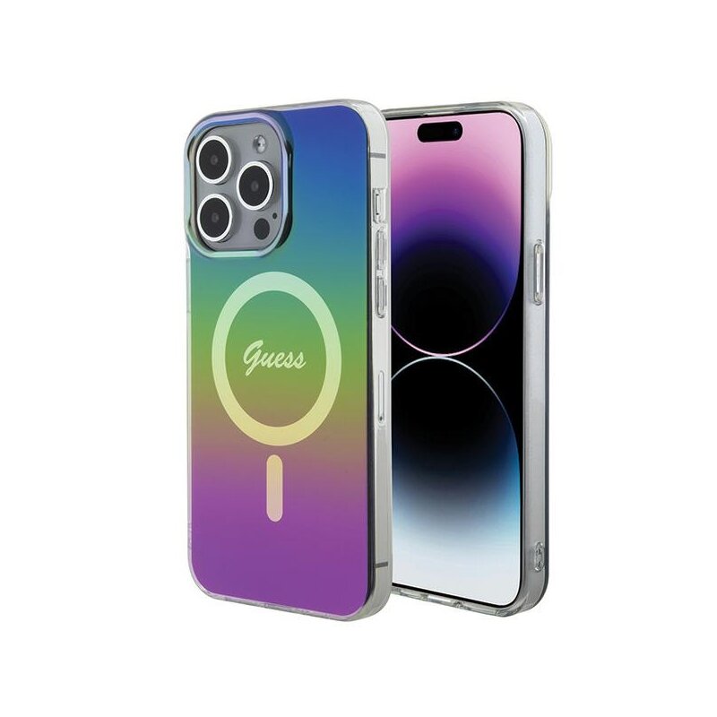 Etui GUESS IML Iridescent MagSafe do Apple iPhone 15 Pro Wielokolorowy