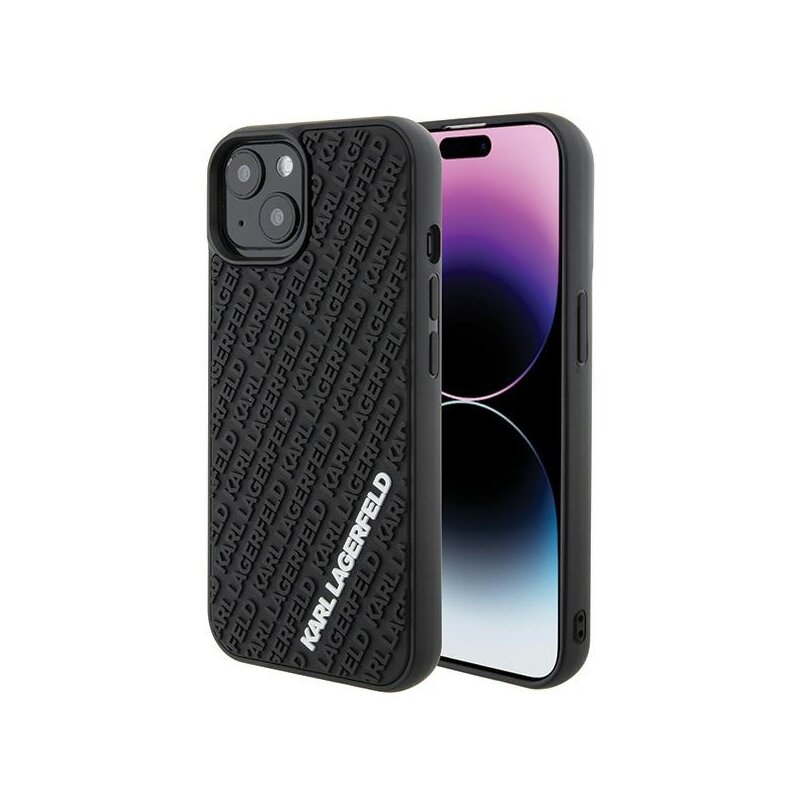 Etui KARL LAGERFELD 3D Rubber Multi Logo do Apple iPhone 15 Czarny