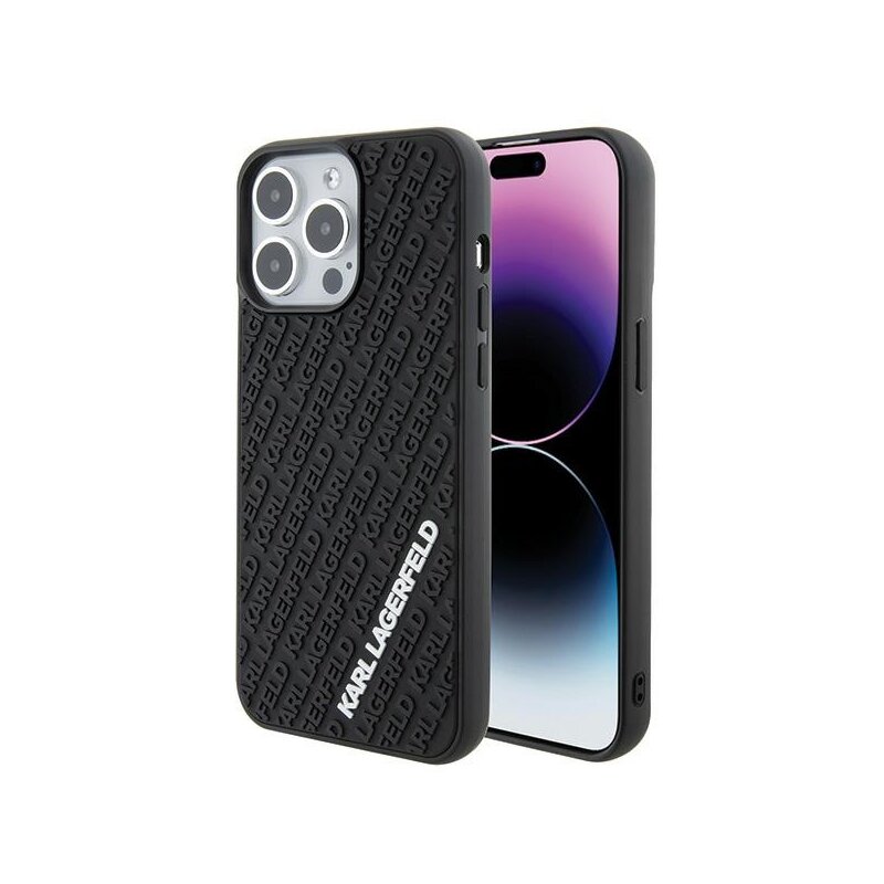 Etui KARL LAGERFELD 3D Rubber Multi Logo do Apple iPhone 15 Pro Max Czarny