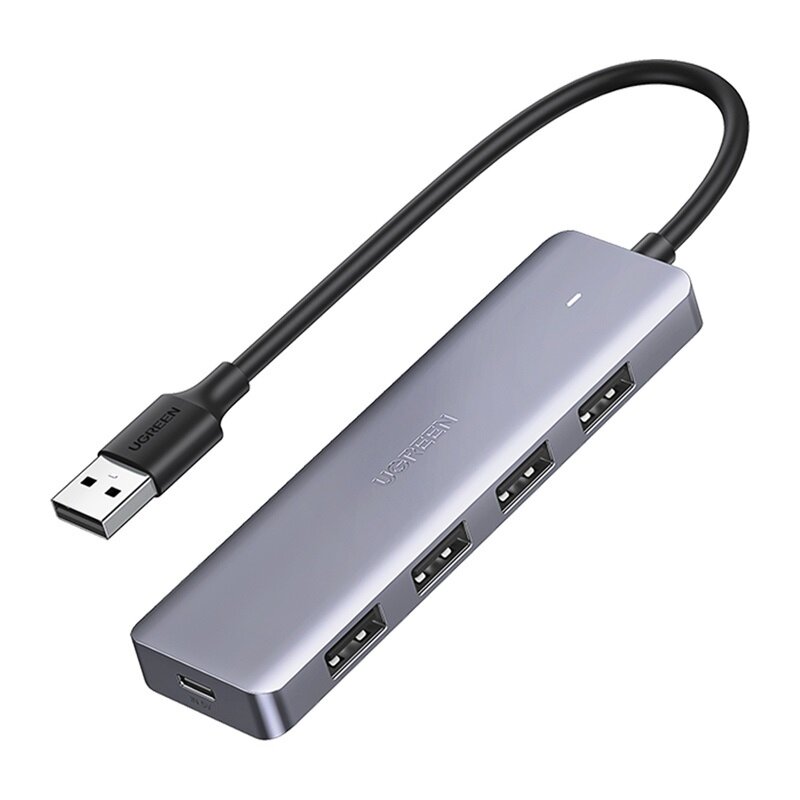 UGREEN CM219 5w1 USB do 4x USB 3.0 USB-C Szary