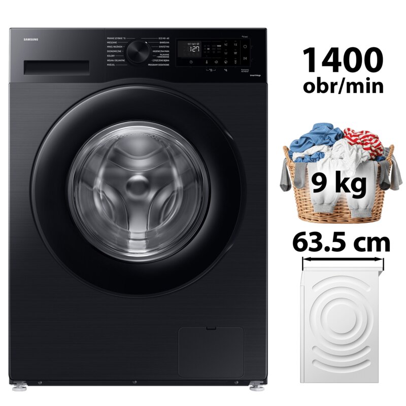 Pralka SAMSUNG Seria 5000 WW90CGC04DAB 9kg 55cm 1400obr AI Energy Mode Sterowanie smartfonem