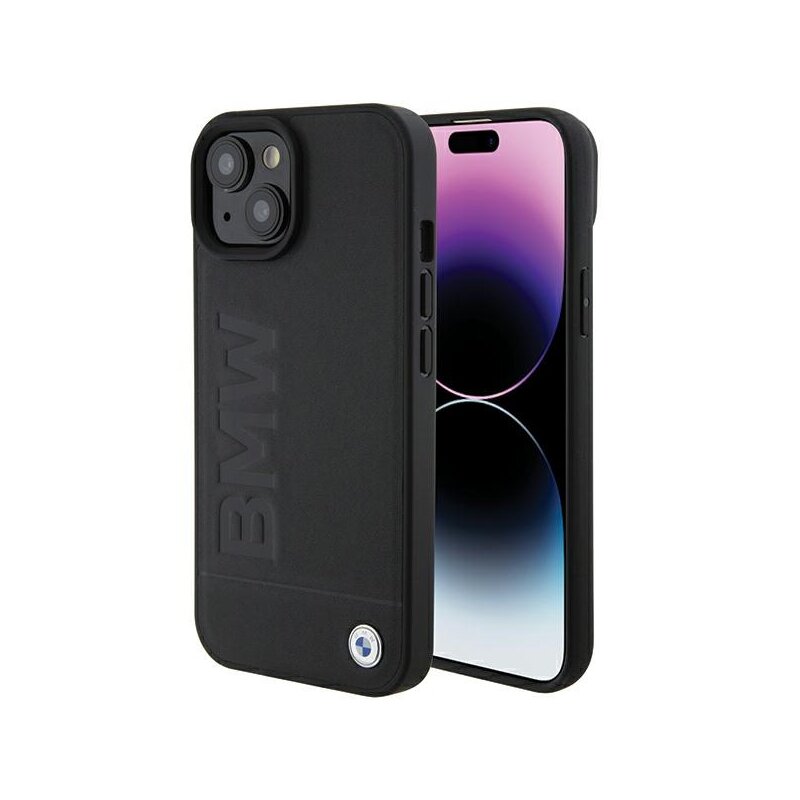 Etui BMW Leather Hot Stamp do Apple iPhone 15 Czarny