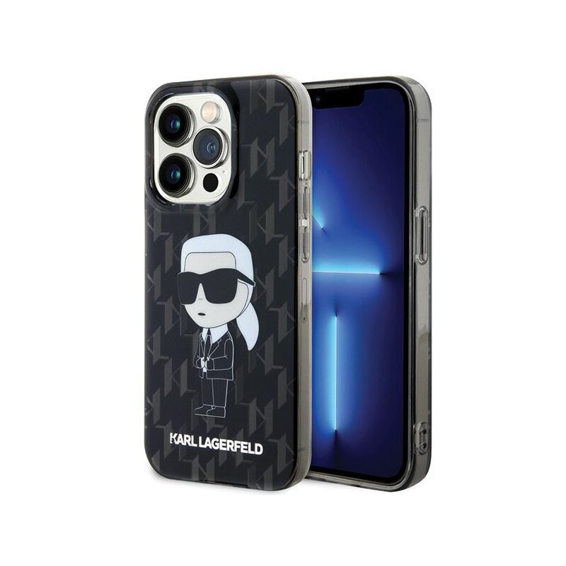 Etui KARL LAGERFELD Monogram Ikonik do Apple iPhone 15 Pro Czarny
