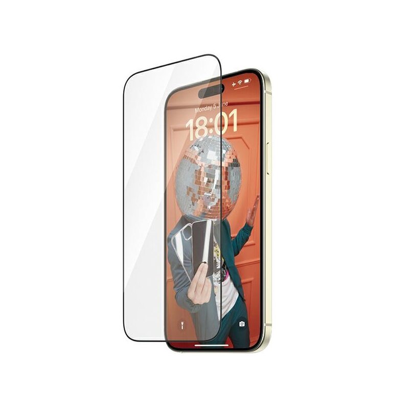 PanzerGlass Re:fresh Glass iPhone 15 Plus Ultra-Wide-Fit Screen Protection Easy Aligner