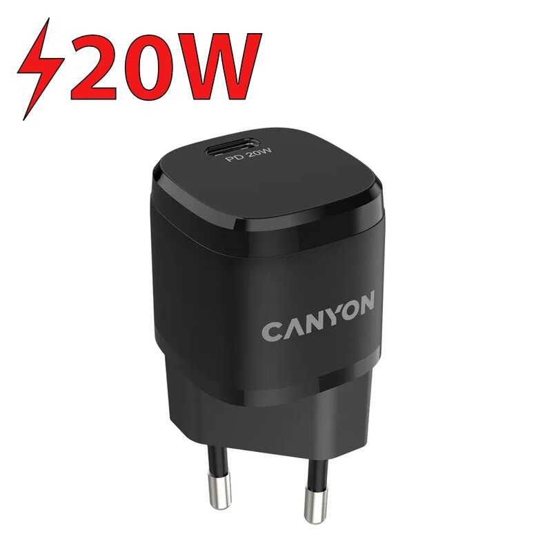 Ładowarka sieciowa CANYON H-20-05 20W Czarny ładowarka do telefonu USB-C