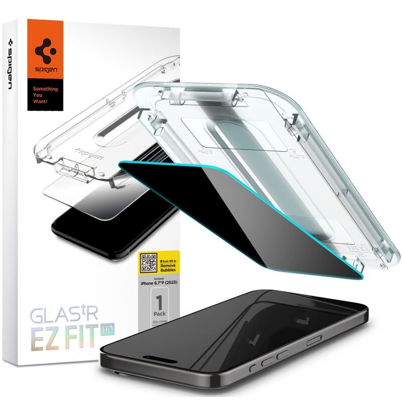 Szkło prywatyzujące SPIGEN Glas.TR EZ Fit Privacy do Apple iPhone 15 Plus
