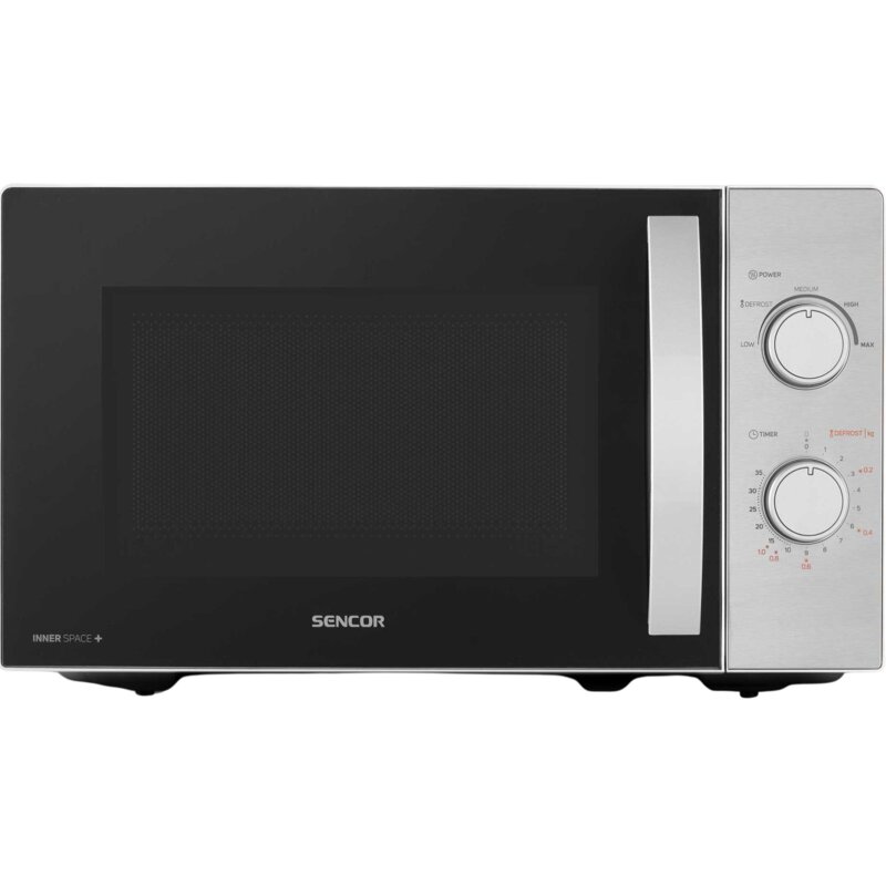 Kuchenka mikrofalowa SENCOR SMW 2120SS 700W średnica 25.5 cm pojemność 20L Srebrno-czarny