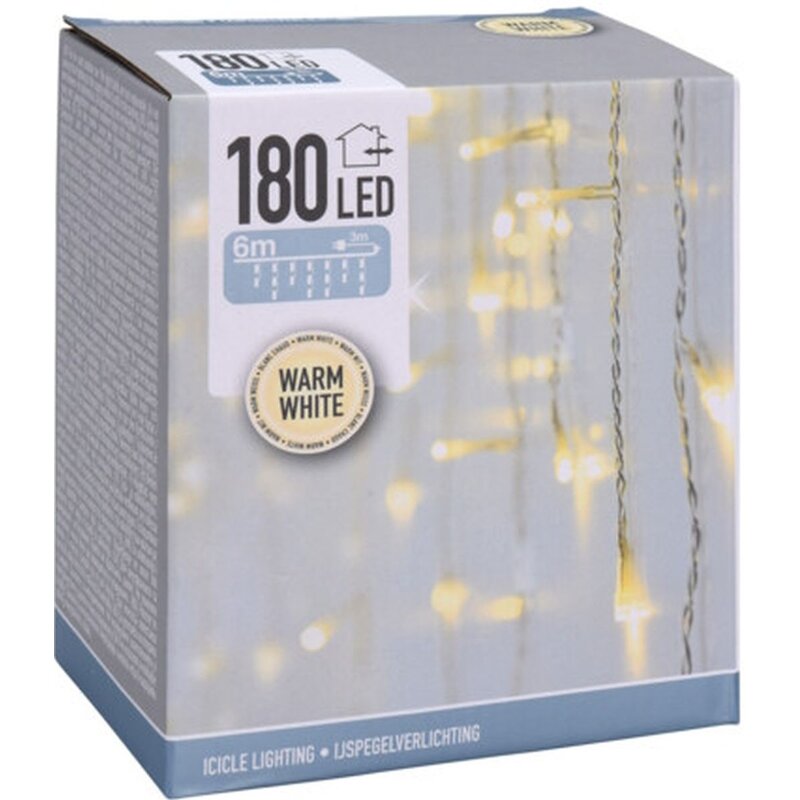Kurtyna dekoracyjna CHRISTMAS DECORATION 818551 180 LED Sieciowe 6 m Transparentny