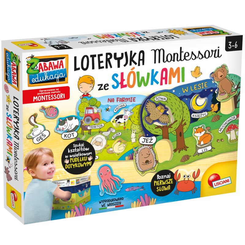 Gra edukacyjna LISCIANI Montessori Loteryjka ze słówkami 304-PL92802