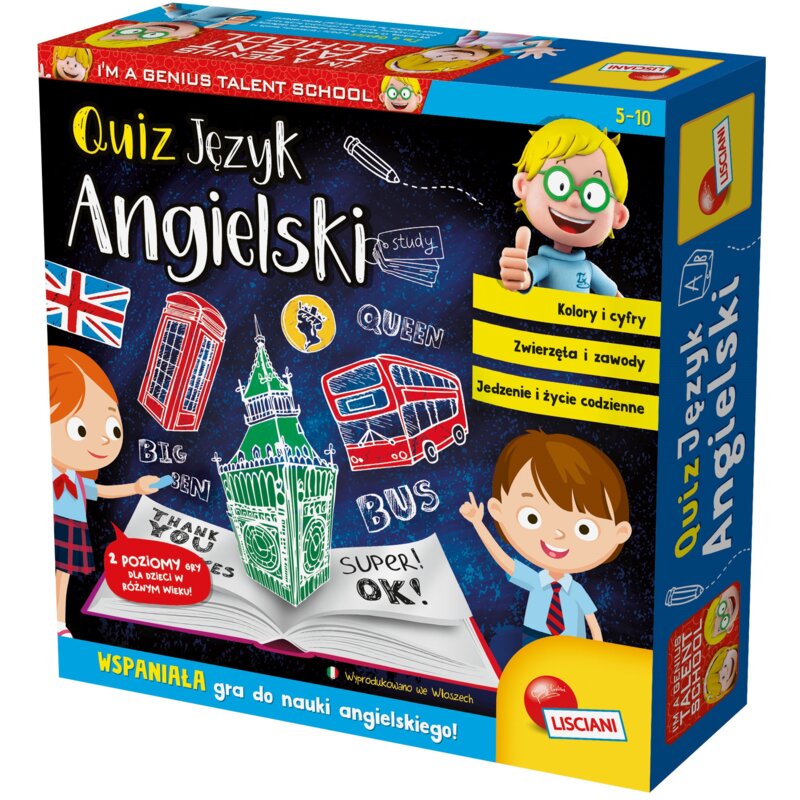 Gra edukacyjna LISCIANI I'm a genius Quiz Język Angielski 304-PL48892