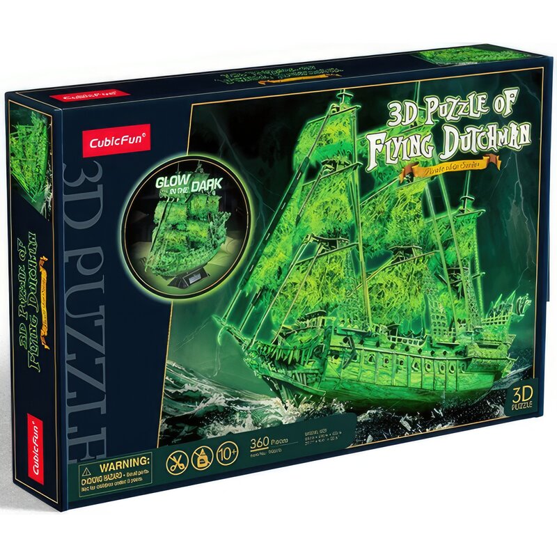 Puzzle 3D CUBIC FUN Statki Latający Holender Świecący w ciemności T4041h (360 elementów)