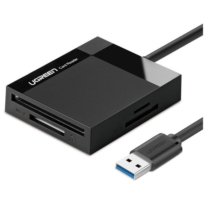 UGREEN CR125 4w1 CF/TF/SD/MS Czarny