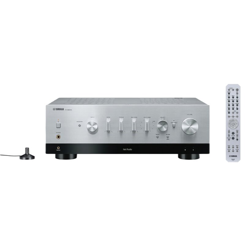 Amplituner Stereo YAMAHA Musicast R-N800A Srebrny, Kalibracja pomieszczenia YPAO, Wi-Fi, AirPlay2, Multiroom, Tidal