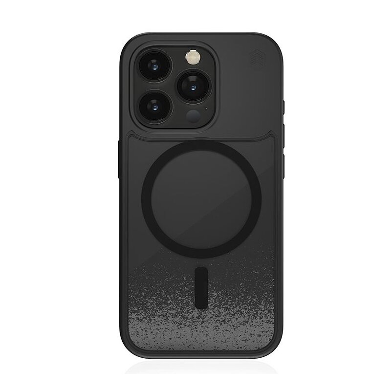 Etui STM Relax Sand MagSafe do Apple iPhone 15 Pro Czarno-szary