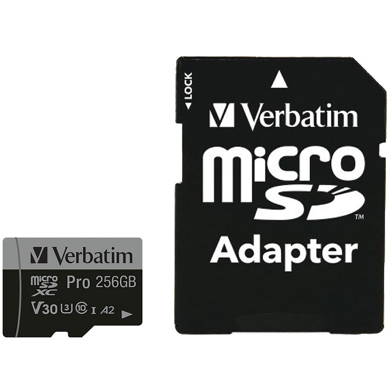 Karta pamięci VERBATIM Pro microSDXC 256GB + Adapter