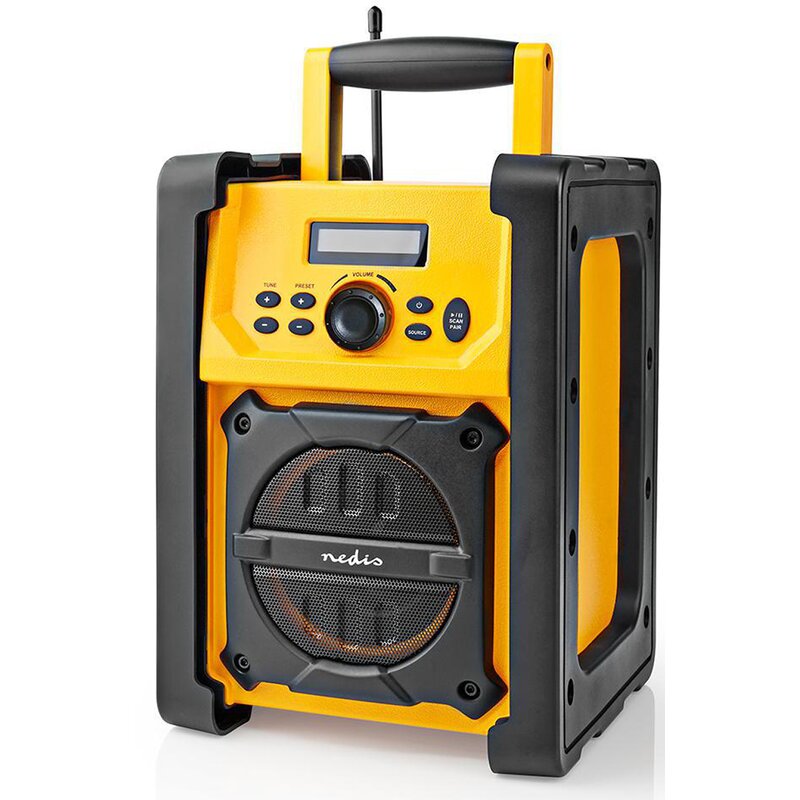 Nedis RDFM3100YW Radio FM Bluetooth Warsztatowe Żółto-czarny