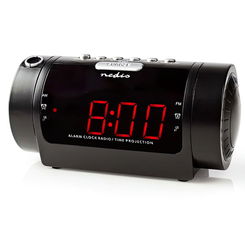 Radiobudzik NEDIS CLAR005BK Projektor Czarny