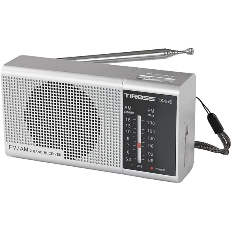 Radio TIROSS TS-455 Analogowe Przenośne Srebrny