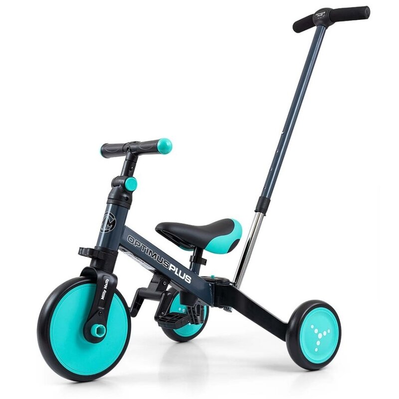 Rowerek biegowy MILLY MALLY Optimus Plus 4w1 Miętowo-czarny