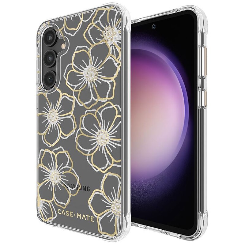 Etui CASE-MATE Floral Gems do Samsung Galaxy S23 FE 5G Złoty