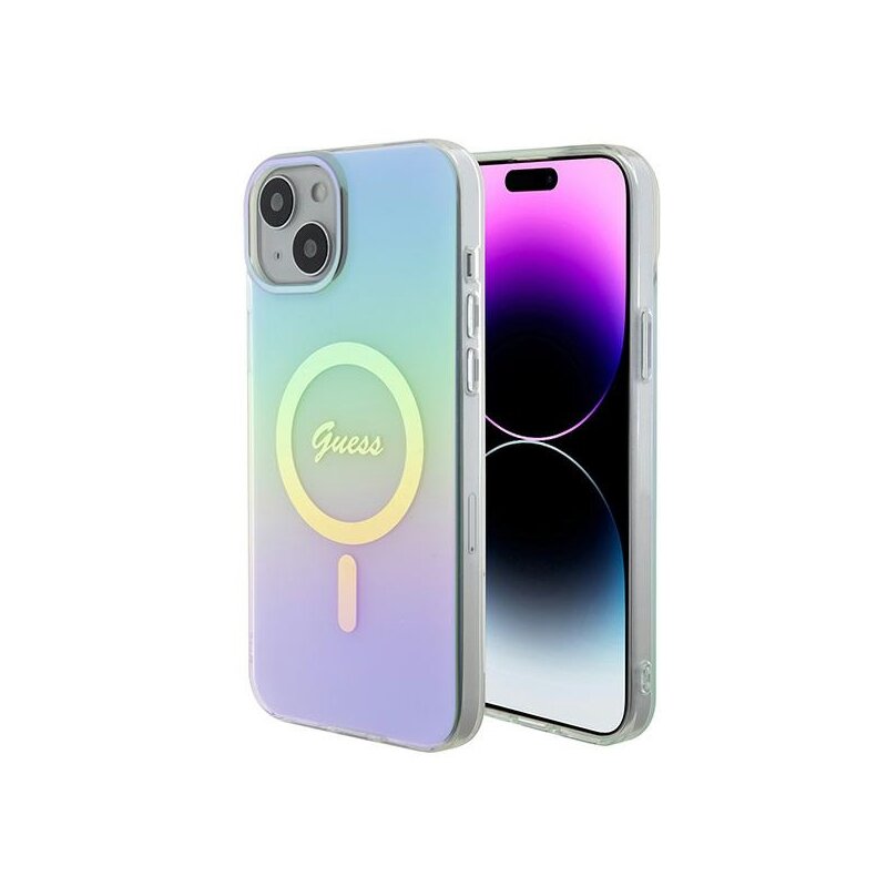 Etui GUESS Hardcase IML Iridescent do Apple iPhone 15 Plus Wielokolorowy