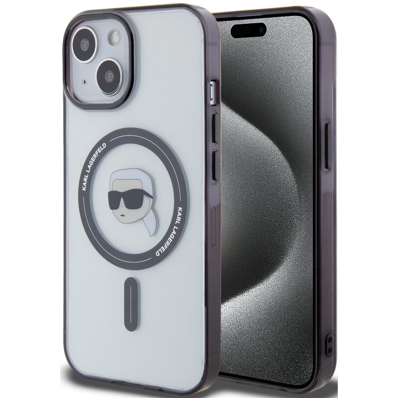 Etui KARL LAGERFELD IML Karl s Head MagSafe do Apple iPhone 15 Przezroczysty