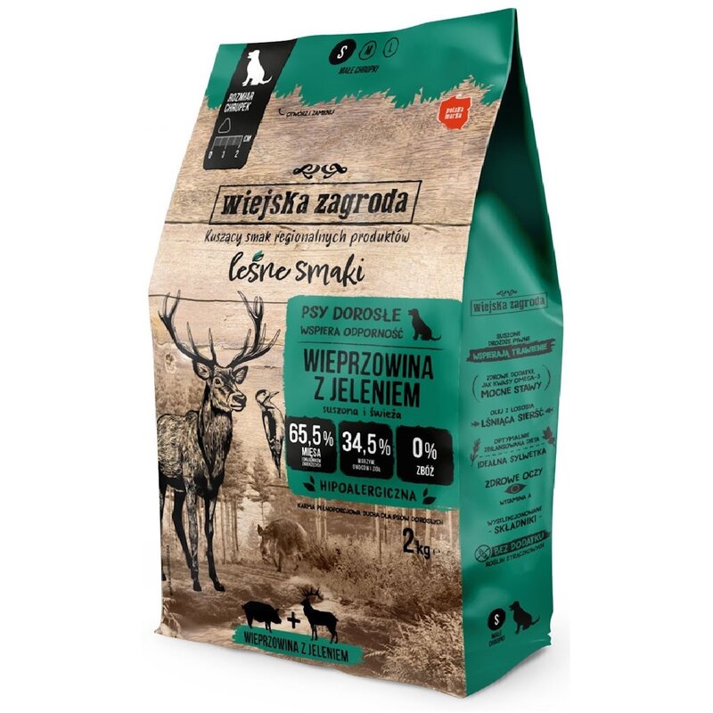 Karma dla psa WIEJSKA ZAGRODA Wieprzowina z jeleniem S 2 kg