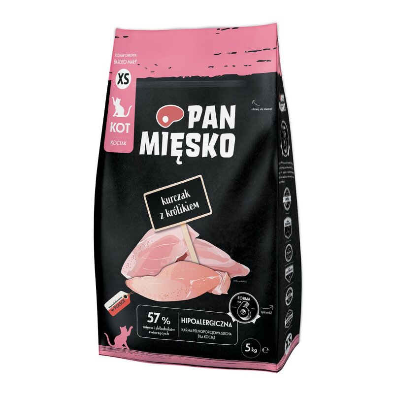 Karma dla kota PAN MIĘSKO Kurczak z królikiem 5 kg