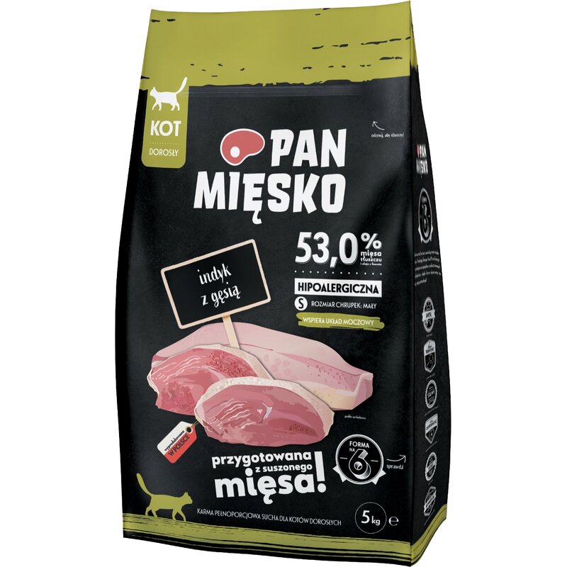 Karma dla kota PAN MIĘSKO Indyk z gęsią 5 kg