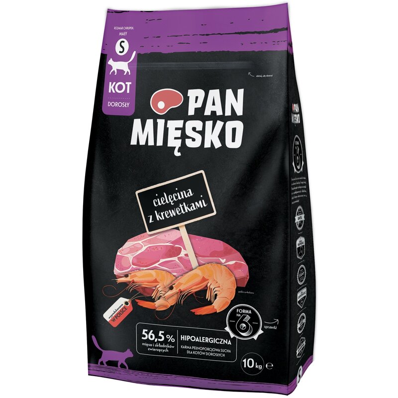 Karma dla kota PAN MIĘSKO Cielęcina z krewetkami 10 kg
