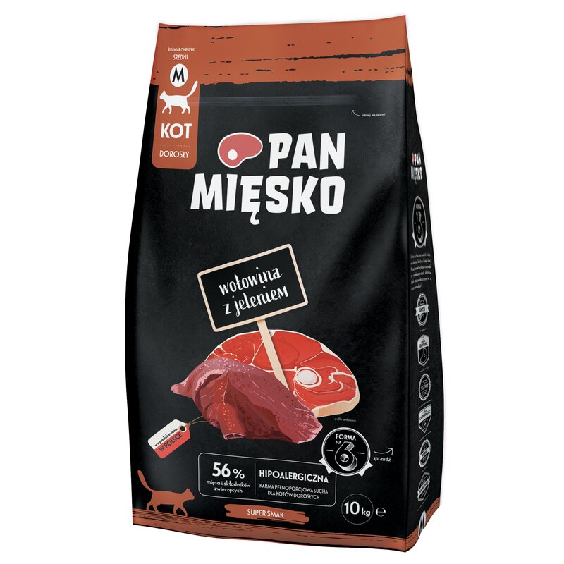 Karma dla kota PAN MIĘSKO Wołowina z jeleniem 10 kg