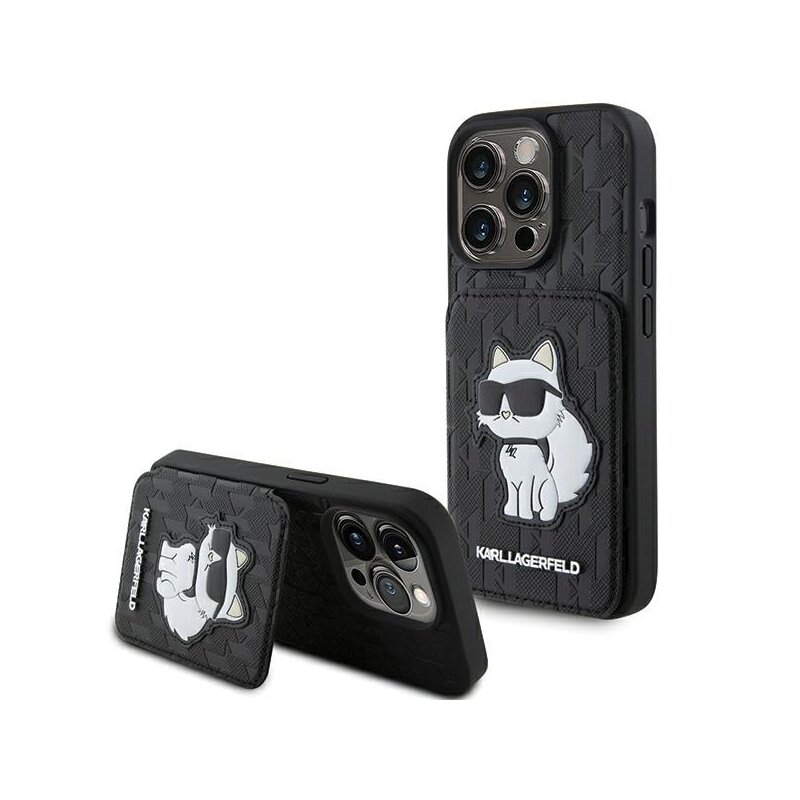 Etui KARL LAGERFELD Saffiano Cardslots do Apple iPhone 15 Pro Max Czarny