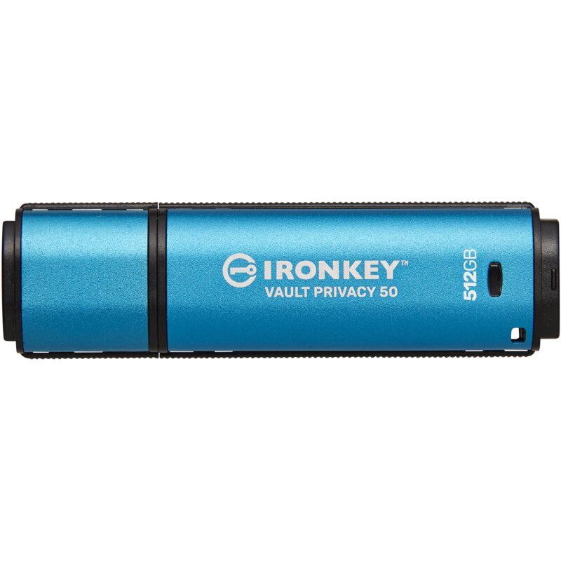 Pendrive KINGSTON IronKey Vault Privacy 50 512GB, USB 3.2 Gen. 1 (USB 3.0), Odczyt 310 Mb/s, Zapis 250 Mb/s Niebieski