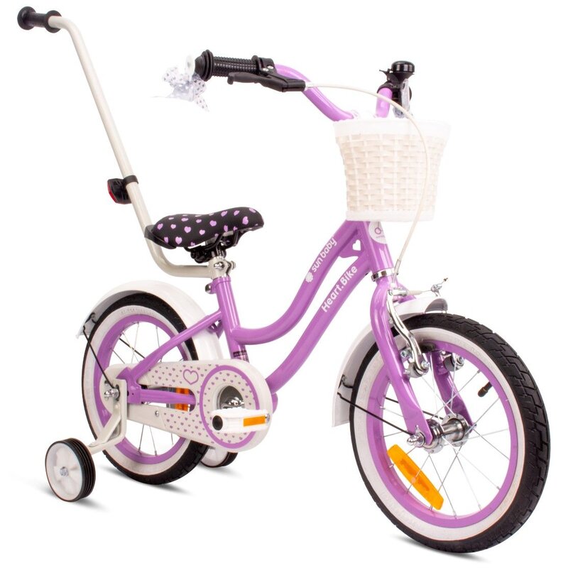 Rower dziecięcy SUN BABY Heart Bike 14 cali Fioletowy Wzrost: 95-110 cm Wiek: 3-5 lat