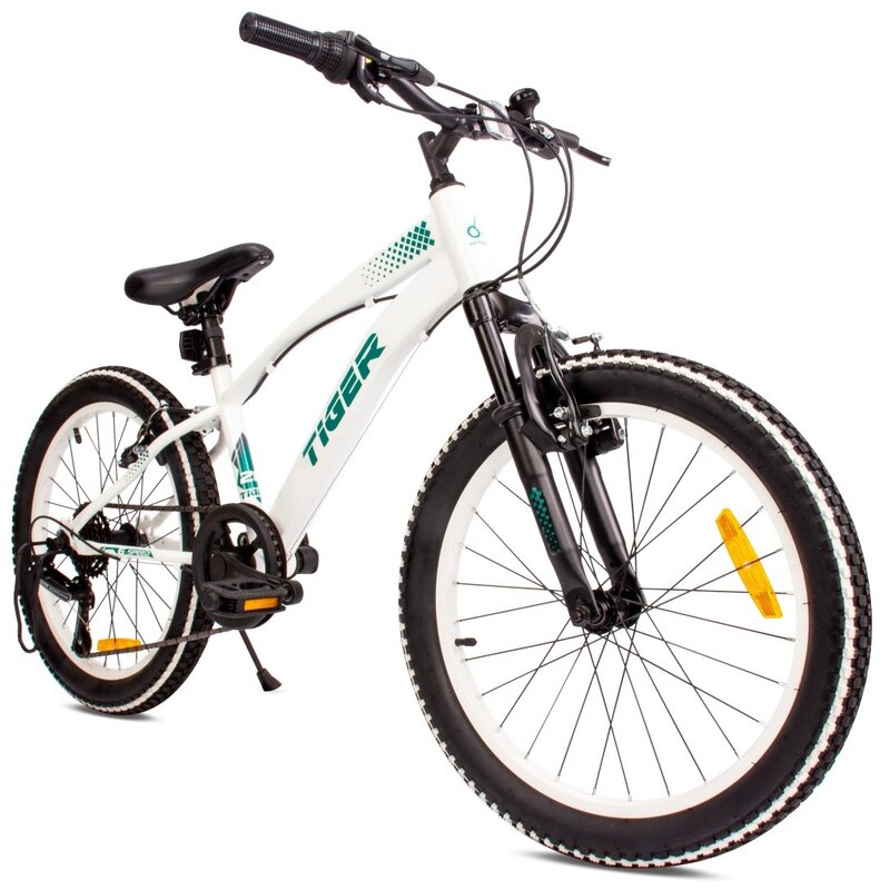 Rower dziecięcy SUN BABY Tiger Bike 20 cali Biało-zielony Wzrost: 120-135 cm Wiek: 6-8 lat
