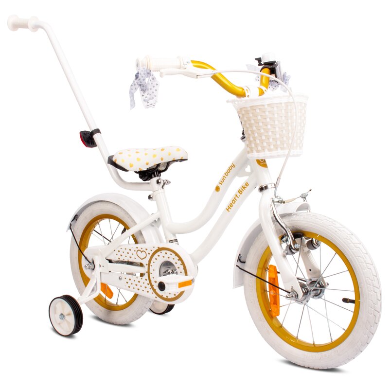 Rower dziecięcy SUN BABY Heart Bike 14 cali Biało-złoty Wzrost: 95-110 cm Wiek: 3-5 lat
