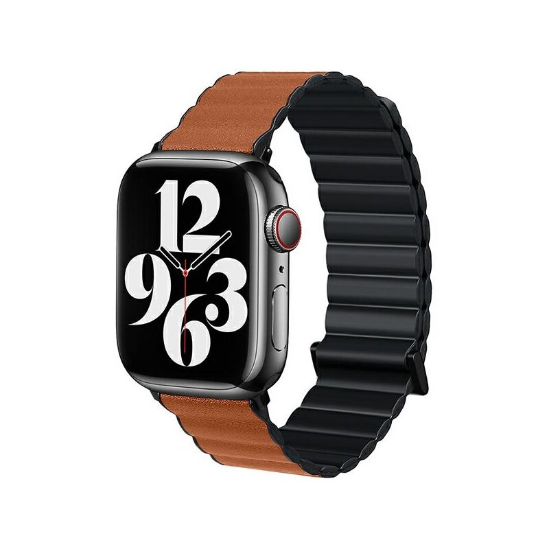 Pasek BELINE Magnetic Pro do Apple Watch do koperty 42/44/45/49mm Czarno-brązowy