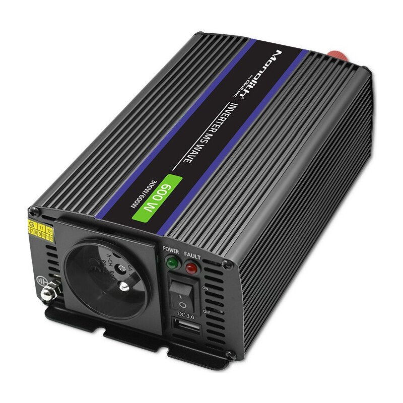 Przetwornica QOLTEC MS Wave 12V na 230V 300W/600W Modyfikowana sinusoida