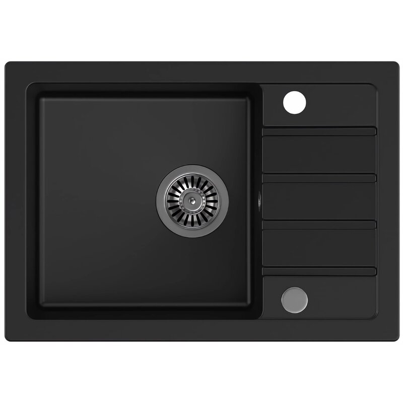 Zlewozmywak jednokomorowy z ociekaczem MYQ Seul 16 SEU16G1BS Czarny 44x62