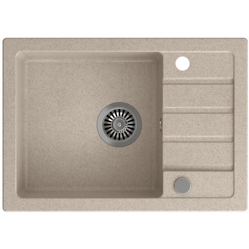 Zlewozmywak jednokomorowy z ociekaczem MYQ Seul 16 SEU16G3BS Beżowy 44x62