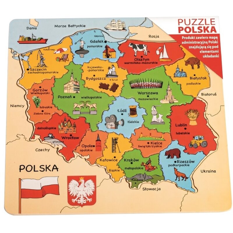 Układanka DAFFI Mapa Polski D-100 (16 elementów)