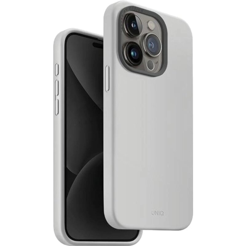 Etui UNIQ Lino Hue Magclick Charging do Apple iPhone 15 Pro Max Jasnoszary