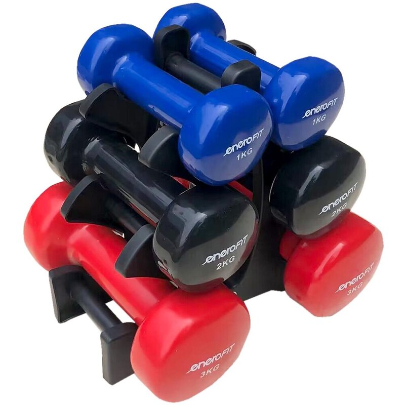Zestaw hantli ENERO FIT 337828 (2x1/2x2/2x3 kg) + stojak