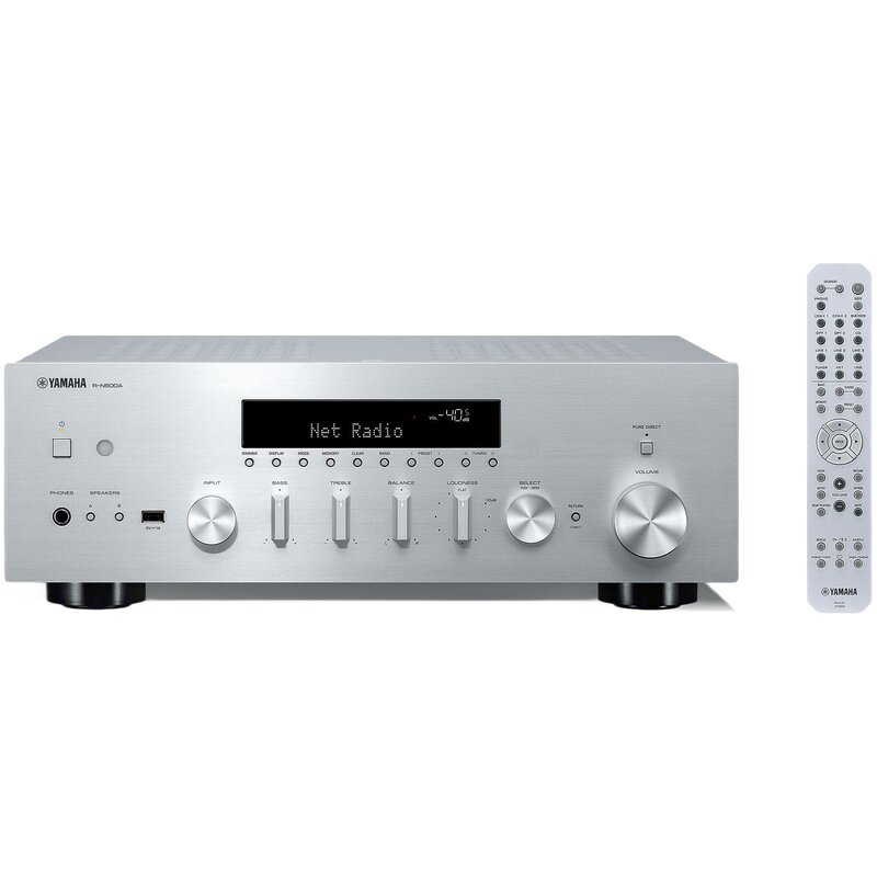 Amplituner Stereo YAMAHA Musicast R-N600A Srebrny, Technika Top-ART, Tryb Pure Direct, Wi-Fi, AirPlay2, Multiroom, Tidal