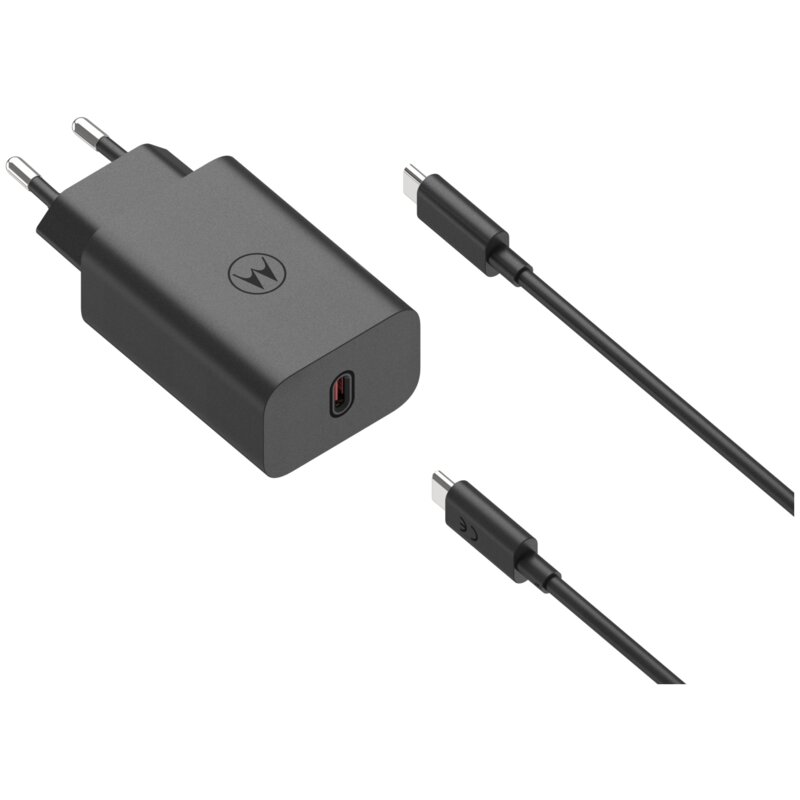 Ładowarka sieciowa MOTOROLA TurboPower GaN PD 68W Czarny ładowarka do telefonu USB-C + kabel