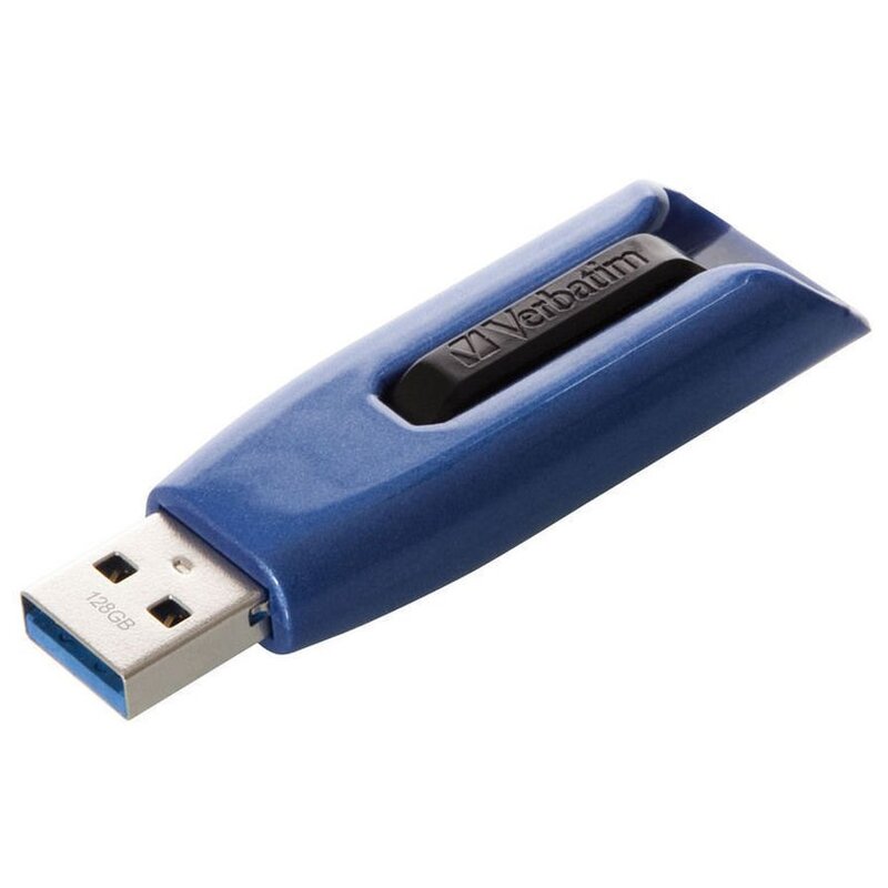Pendrive VERBATIM Store ‘n’ Go V3 Max 128GB, USB 3.2 Gen. 1 (USB 3.0), Odczyt 300 Mb/s, Zapis 70 Mb/s Niebiesko-czarny