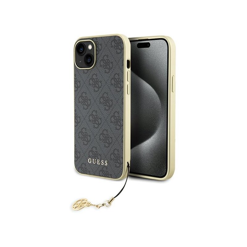 Etui GUESS 4G Charms do Apple iPhone 14 Plus/15 Plus Szary