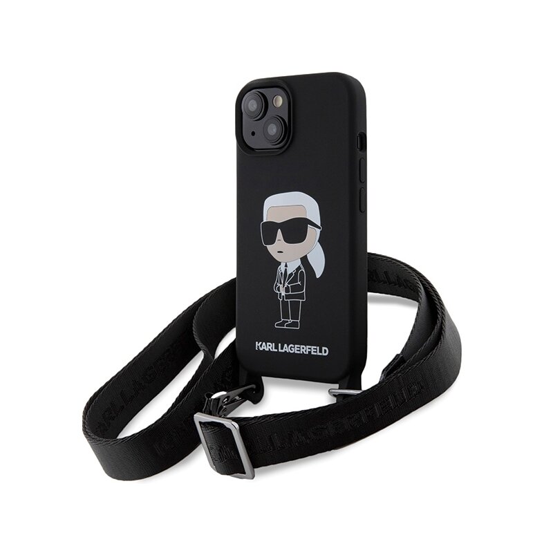 Etui KARL LAGERFELD Crossbody Silicone do Apple iPhone 15 Czarny