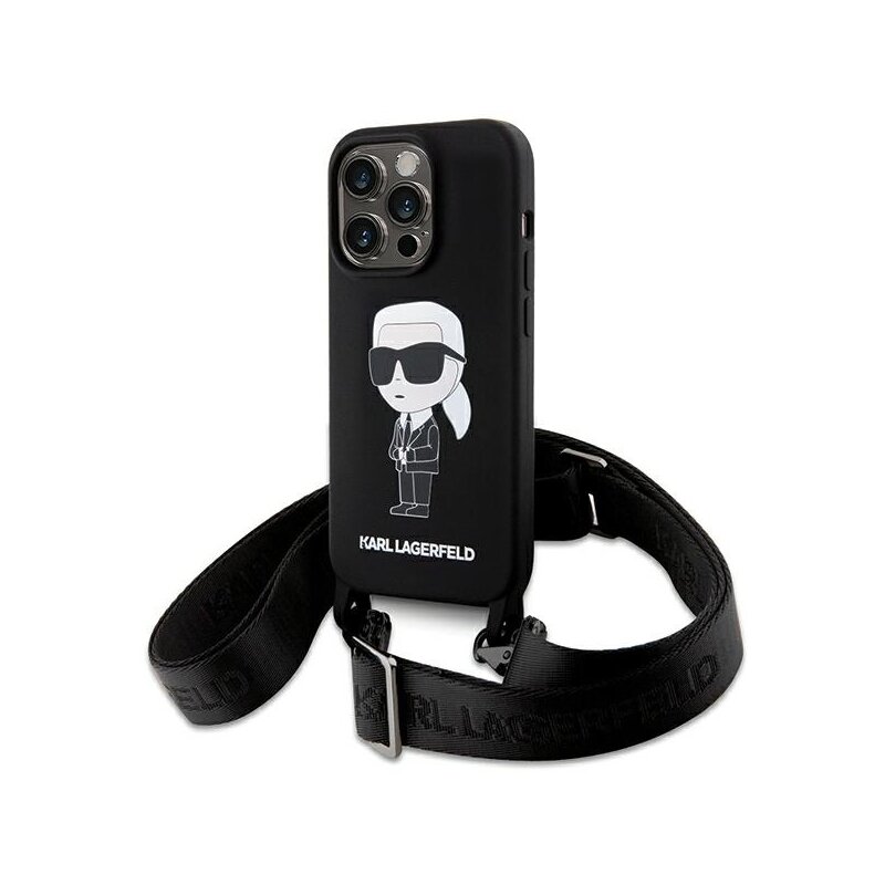 Etui KARL LAGERFELD Crossbody Silicone do Apple iPhone 15 Pro Max Czarny